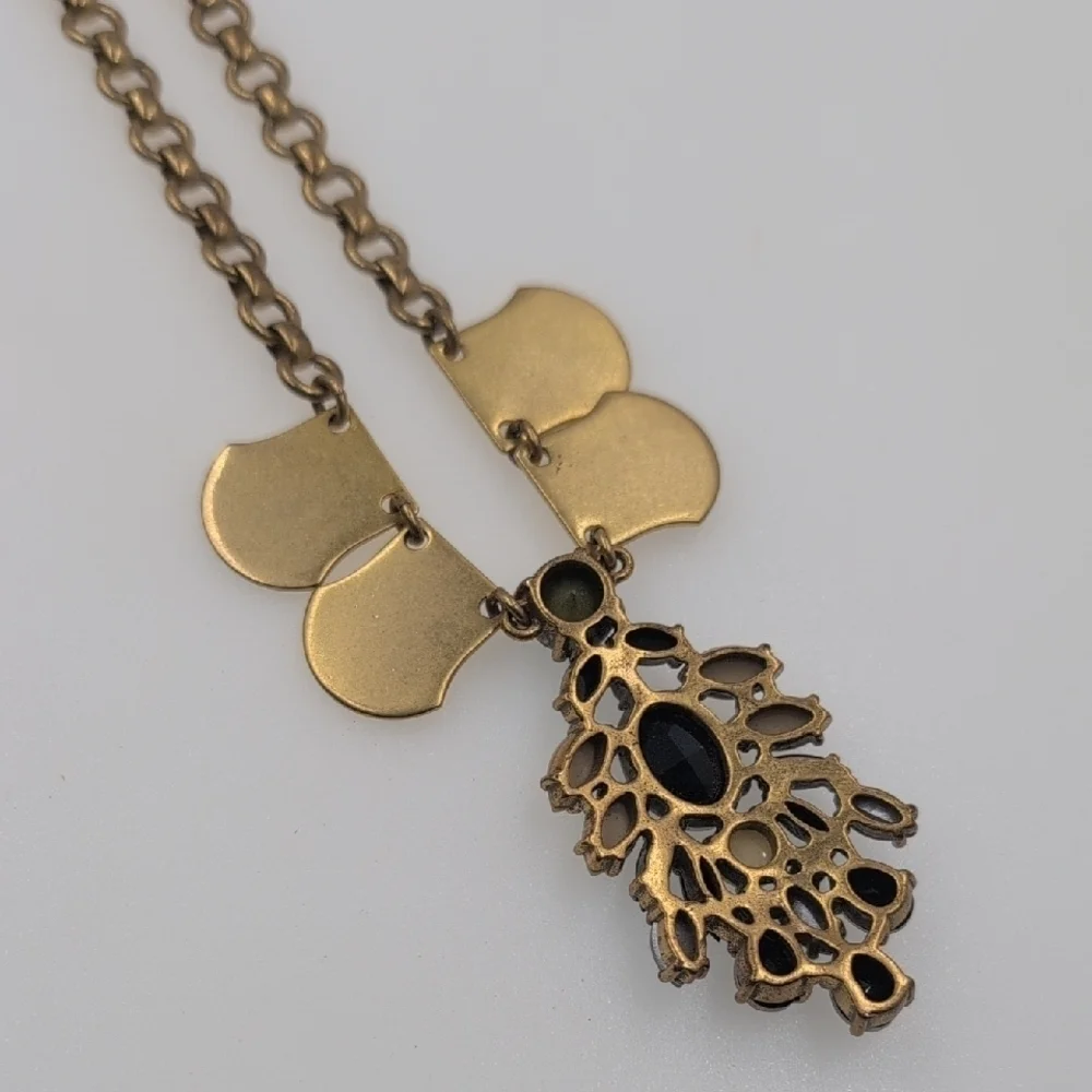 J. Crew Gold and Black Statement Necklace